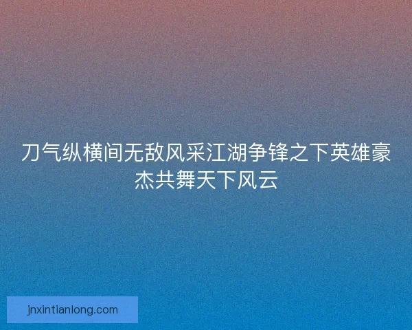 刀气纵横间无敌风采江湖争锋之下英雄豪杰共舞天下风云