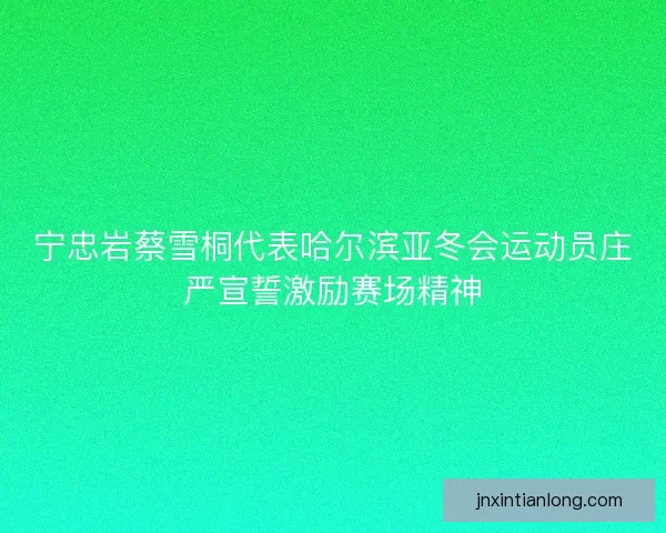 宁忠岩蔡雪桐代表哈尔滨亚冬会运动员庄严宣誓激励赛场精神